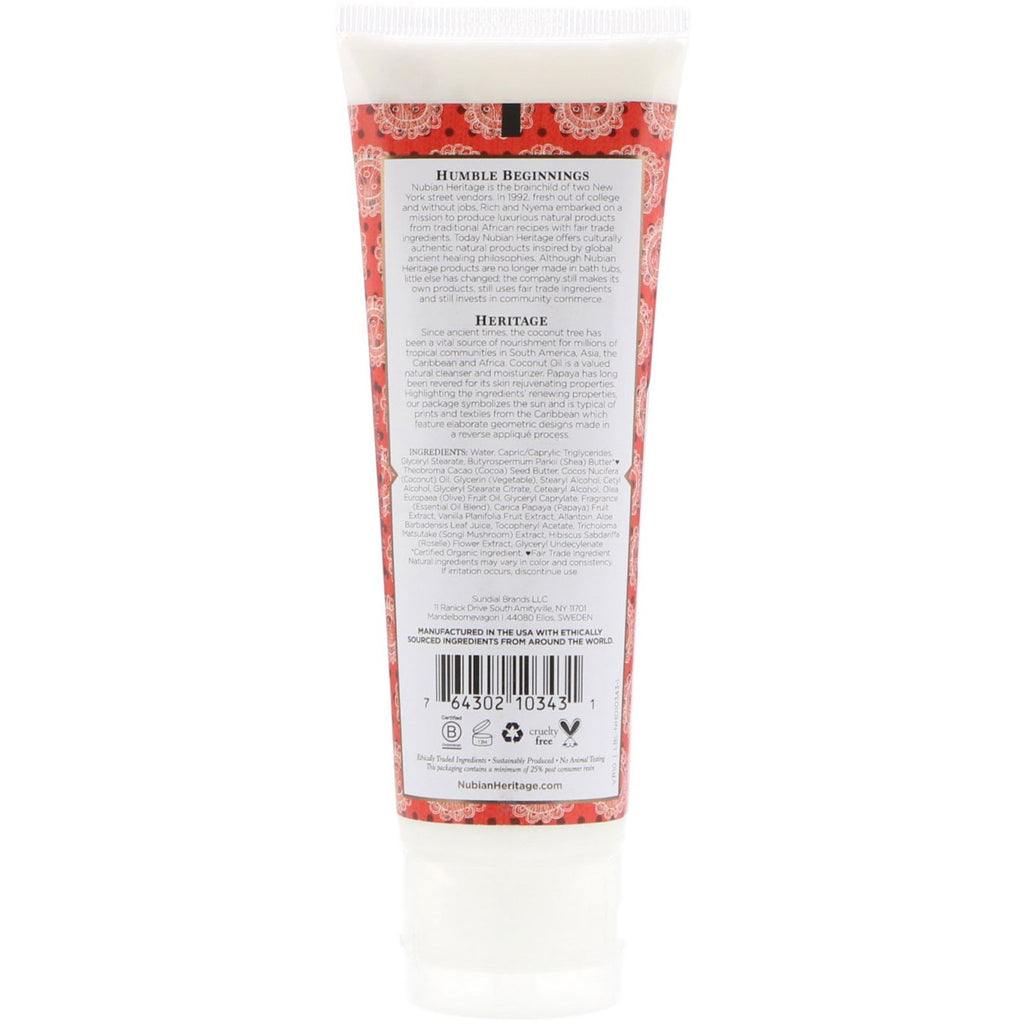 Nubian Heritage, Hand Cream, Coconut & Papaya, 4 fl oz (118 ml)