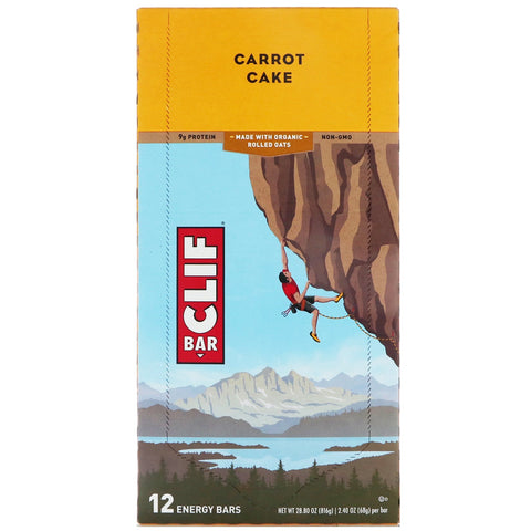 Clif Bar, Energy Bar, Carrot Cake, 12 Bars, 2.40 oz (68 g) Each