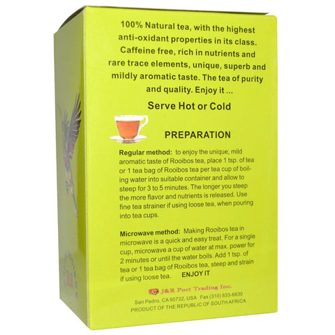 J&R Port Trading Co.,  Green Rooibos, Caffeine-Free, 40 Tea Bags, 3.53 oz (100 g)