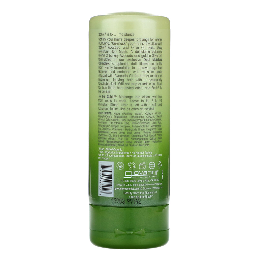 Giovanni, 2chic, Ultra-Moist, Deep Deep Moisture Hair Mask, Avocado & Olive Oil, 5 fl oz (147 ml)