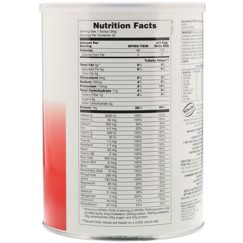 Nature's Plus, Spiru-Tein, High Protein Energy Meal, Strawberry, 2.4 lbs (1088 g)