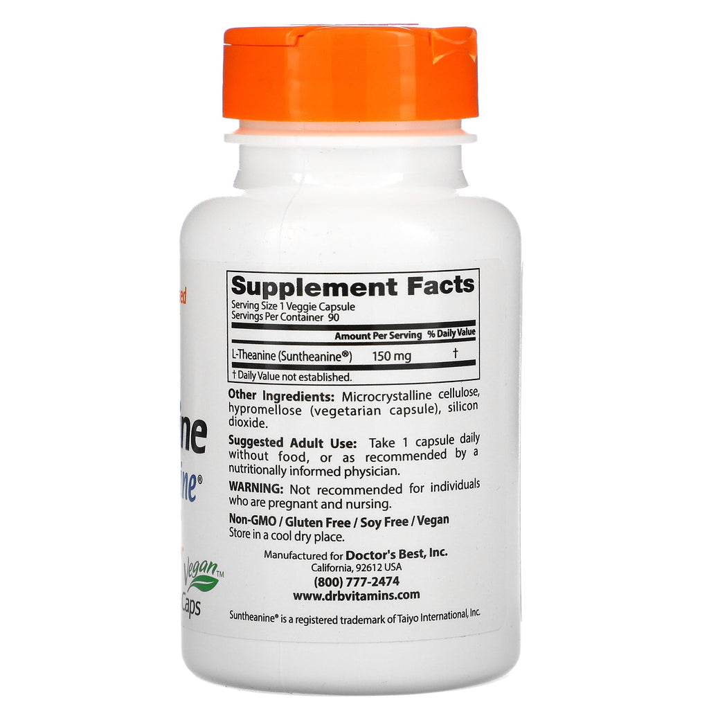 Doctor's Best, L-Theanine with Suntheanine, 150 mg, 90 Veggie Caps