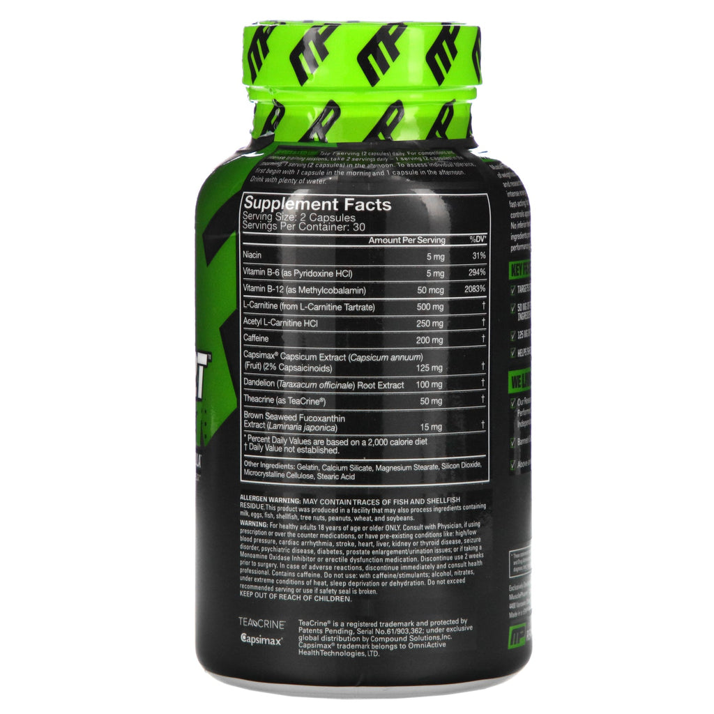 MusclePharm, Shred Sport, Thermogenic Complex, 60 kapsler