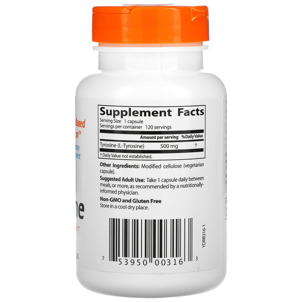 Doctor's Best, Best L-Tyrosine, 500 mg, 120 Veggie Caps
