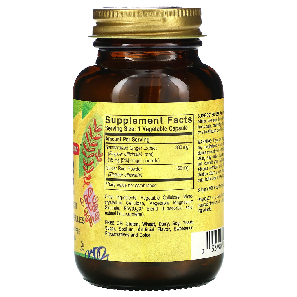 Solgar, Ginger Root Extract, 60 Vegetable Capsules