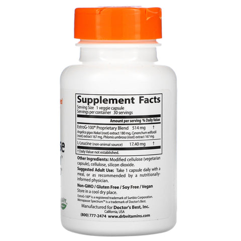 Doctor's Best, Menopause Spectrum with EstroG-100, 30 Veggie Caps