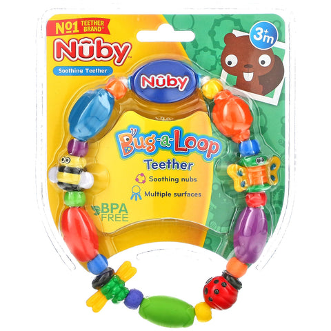 Nuby, Bug-a-Loop Teether, 3 + Months, 1 Teether