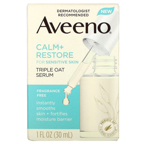 Aveeno, Calm + Restore For Sensitive Skin, Triple Oat Serum,  1 fl oz (30 ml)