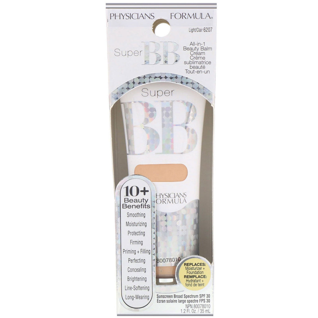 Physicians Formula, Super BB, All-in-1 Beauty Balm Cream, SPF 30, Light, 1.2 fl oz (35 ml)