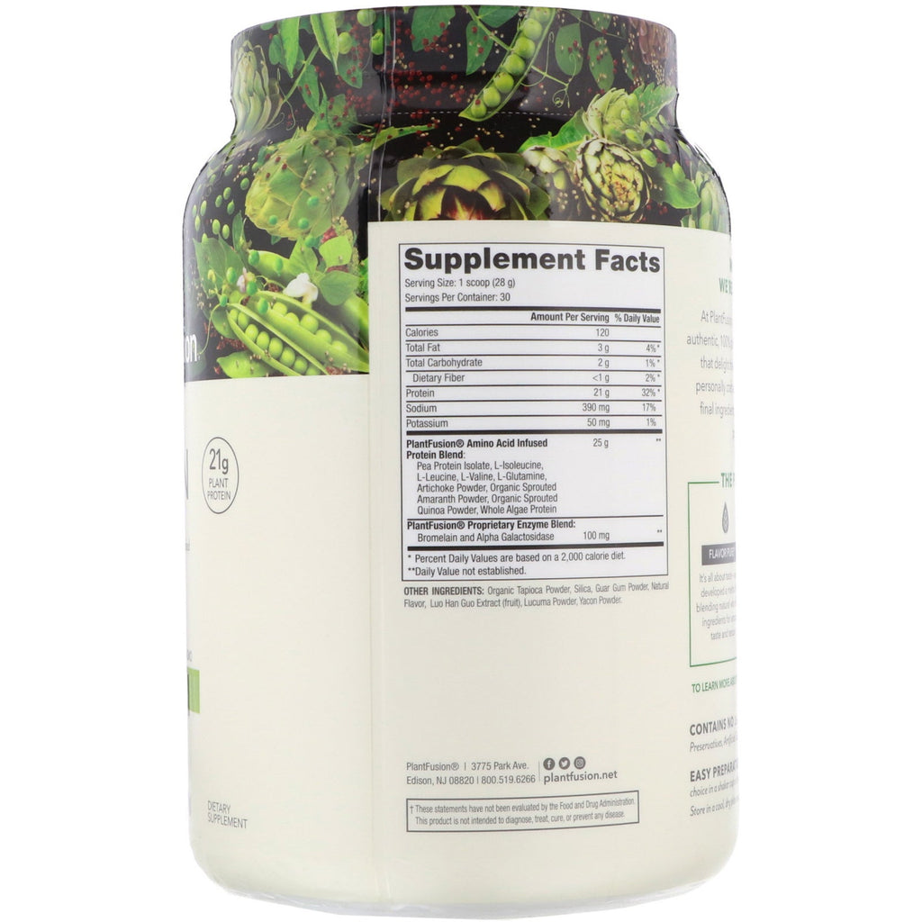 PlantFusion, Complete Protein, Natural, 1.85 lb (840 g)