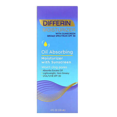 Differin, Oil Absorbing Moisturizer with Sunscreen, SPF 30, 4 fl oz (118 ml)