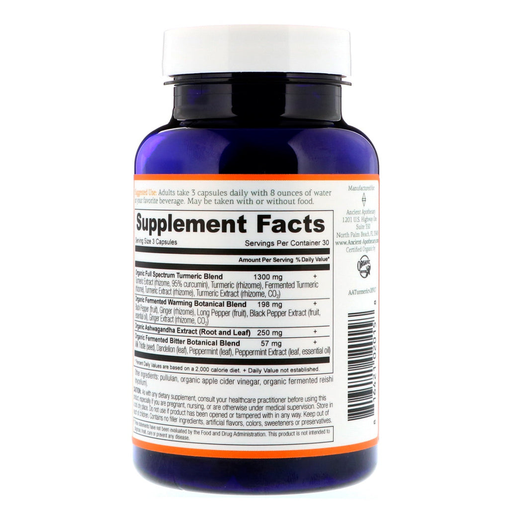 Ancient Apothecary, Fermented Turmeric, 90 Capsules