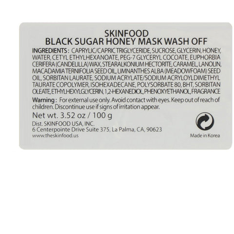 Skinfood, Black Sugar Honey Mask Wash Off, 3.5 oz (100 g)