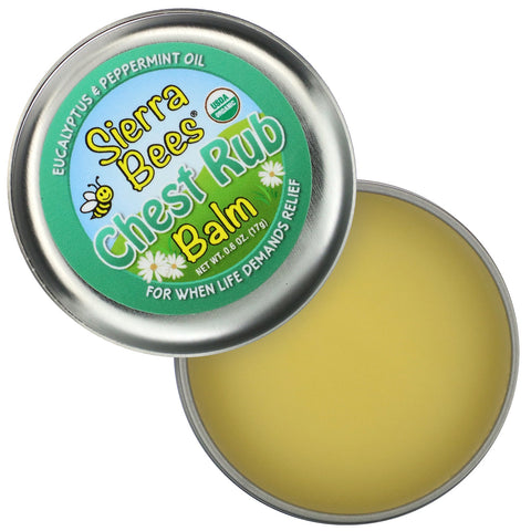 Sierra Bees, Chest Rub Balm, Eucalyptus & Peppermint, 0.6 oz (17 g)