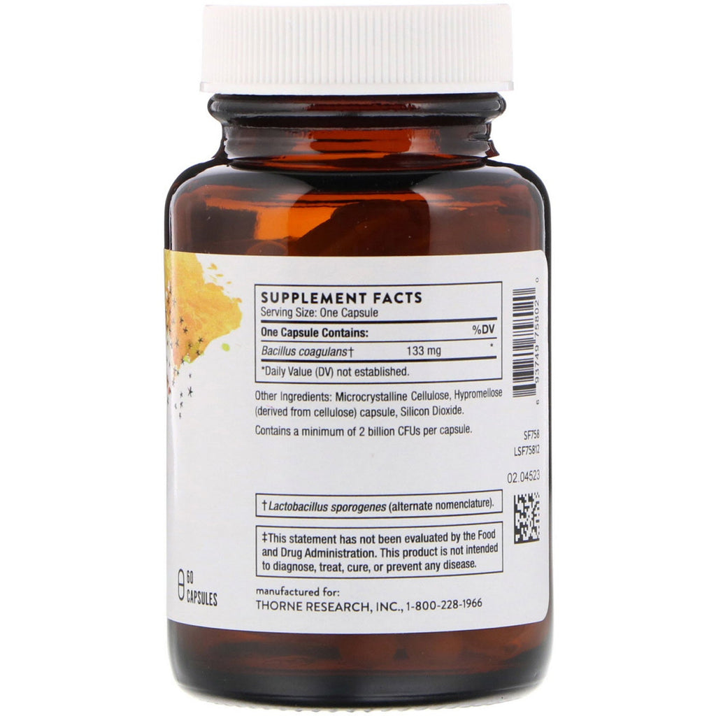 Thorne Research, Bacillus Coagulans, 60 Capsules