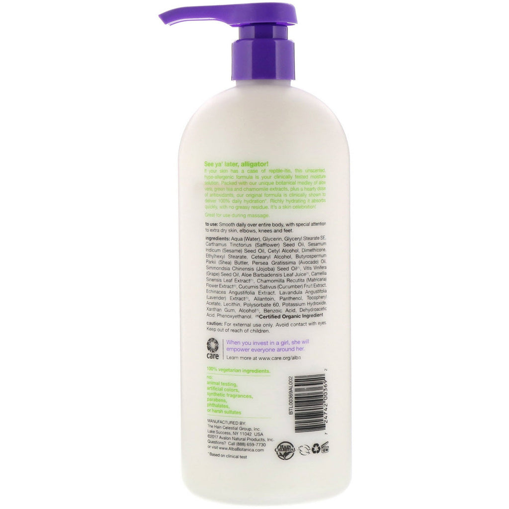 Alba Botanica, Very Emollient Body Lotion, Unscented, Original, 32 oz (907 g)