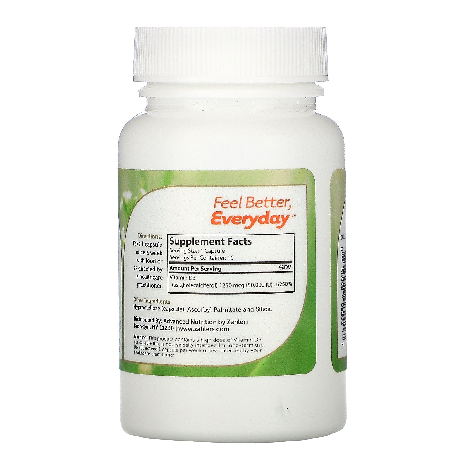 Zahler, Vitamin D3, 50,000 IU, 10 Capsules