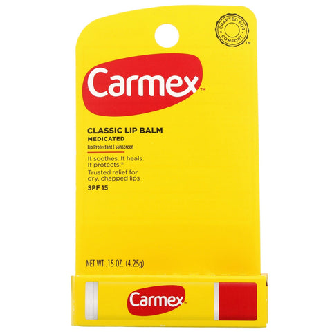 Carmex, Classic Lip Balm, Medicated, SPF 15, .15 oz (4.25 g)