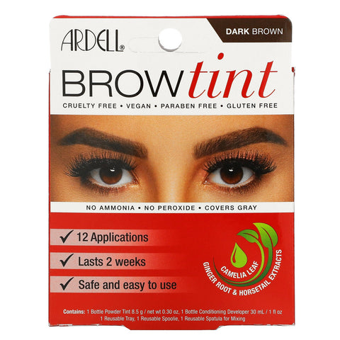 Ardell, Brow Tint, Dark Brown, 5 Piece Set