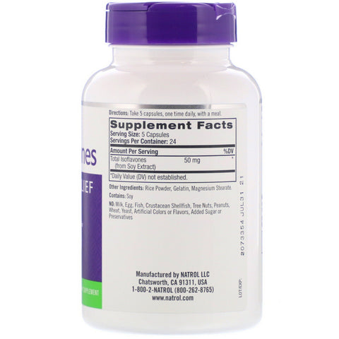 Natrol, Soy Isoflavones, 50 mg, 120 Capsules