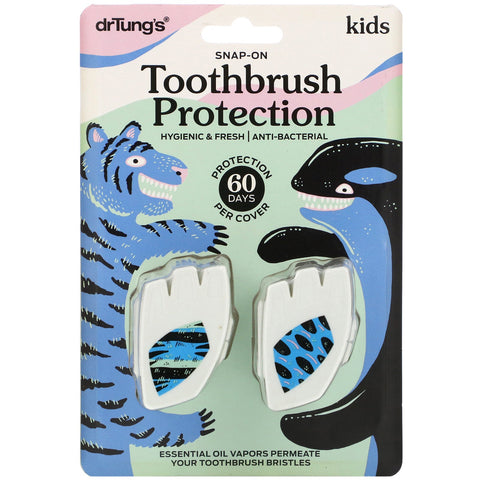 Dr. Tung's, Kid's Snap-On Toothbrush Protection, 2 Count