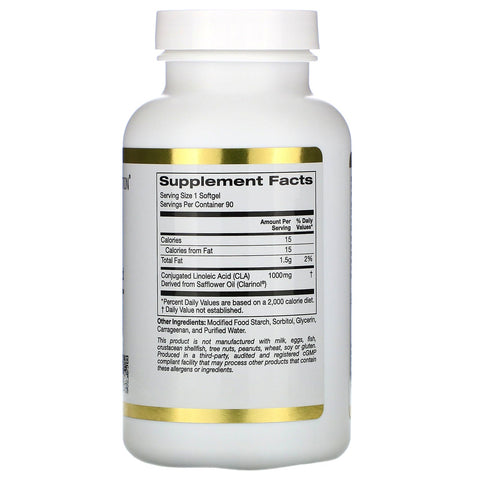 California Gold Nutrition, CLA, Clarinol, Conjugated Linoleic Acid, 1,000 mg, 90 Softgels