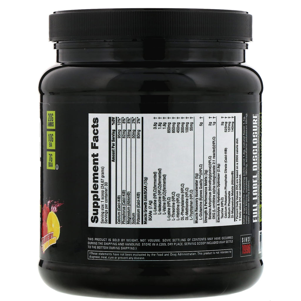 NutraBio Labs, Intra Blast, Intra Workout Amino Fuel, Strawberry Lemon Bomb, 1.63 lb (740 g)