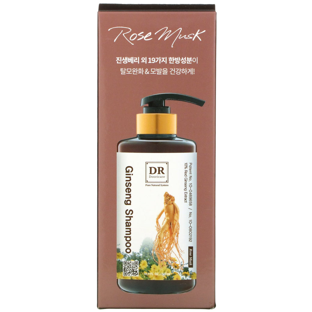 Doori Cosmetics, Daeng Gi Meo Ri, Dr. Ginseng Shampoo, Rose Musk, 16.9 fl oz (500 ml)