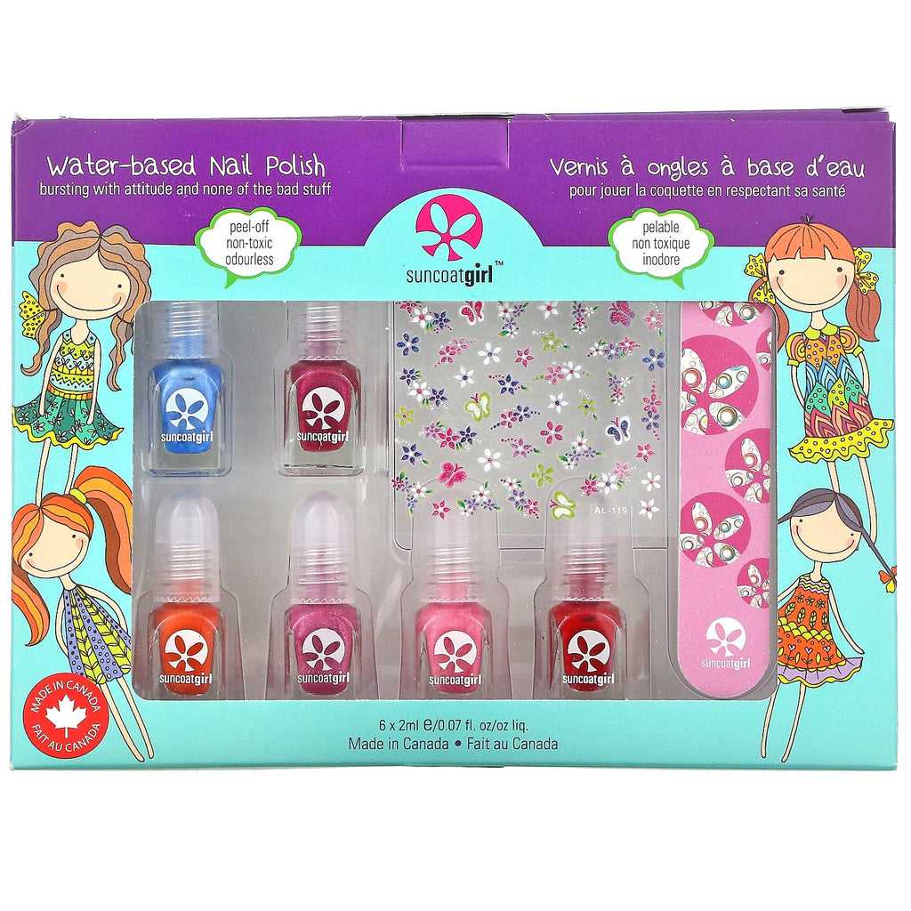 SuncoatGirl, Water-Based Nail Polish Mini Mani Kit,  8 Pieces