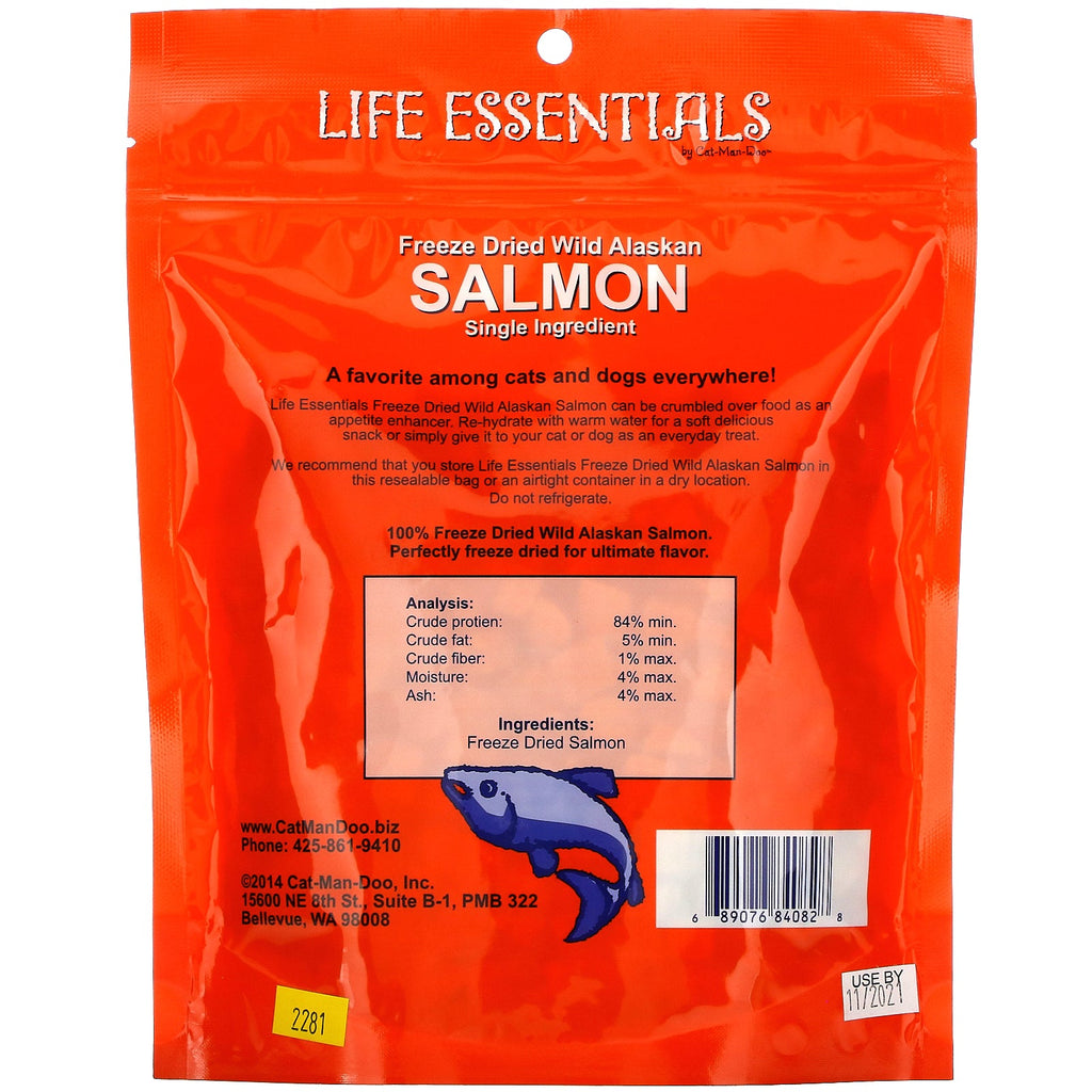 Cat-Man-Doo, Life Essentials, Freeze Dried Wild Alaskan Salmon Treats, 5 oz (142 g)