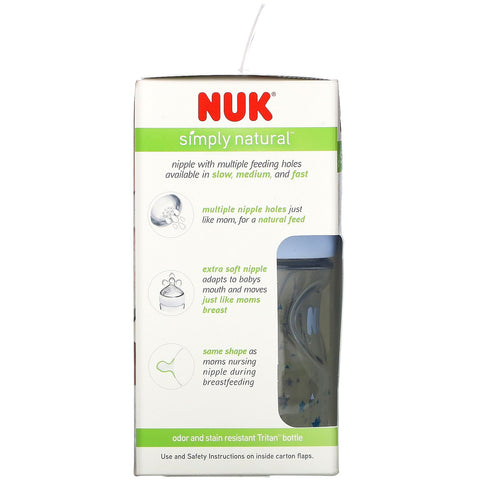 NUK, Simply Natural, Bottles, 0+ Months, Slow, 2 Pack, 5 oz (150 ml) Each