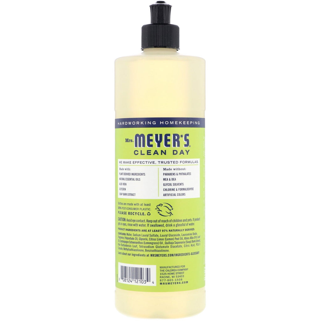 Mrs. Meyers Clean Day, Dish Soap, Lemon Verbena Scent, 16 fl oz (473 ml)