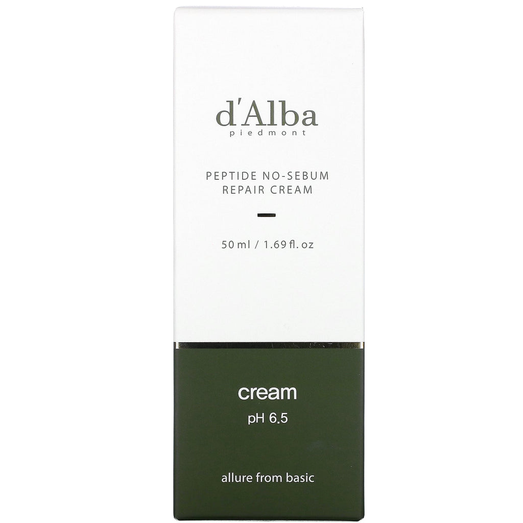 d'Alba, Peptide No-Sebum, Repair Cream, 1.69 fl oz (50 ml)