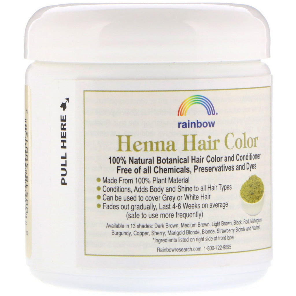 Rainbow Research, Henna, Hair Color and Conditioner, Light Brown, 4 oz (113 g)