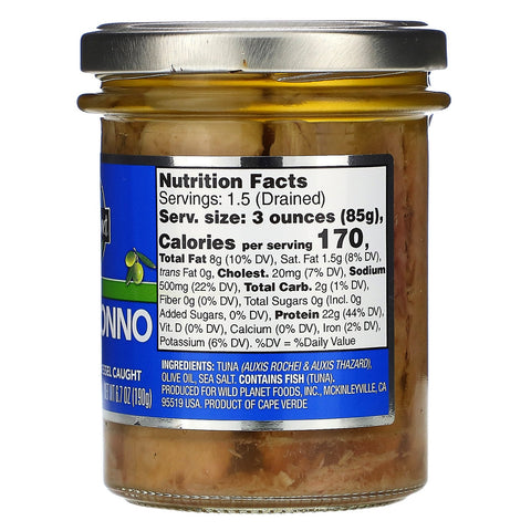 Wild Planet, Petite Tonno Wild Tuna in Pure Olive Oil, 6.7 oz (190 g)