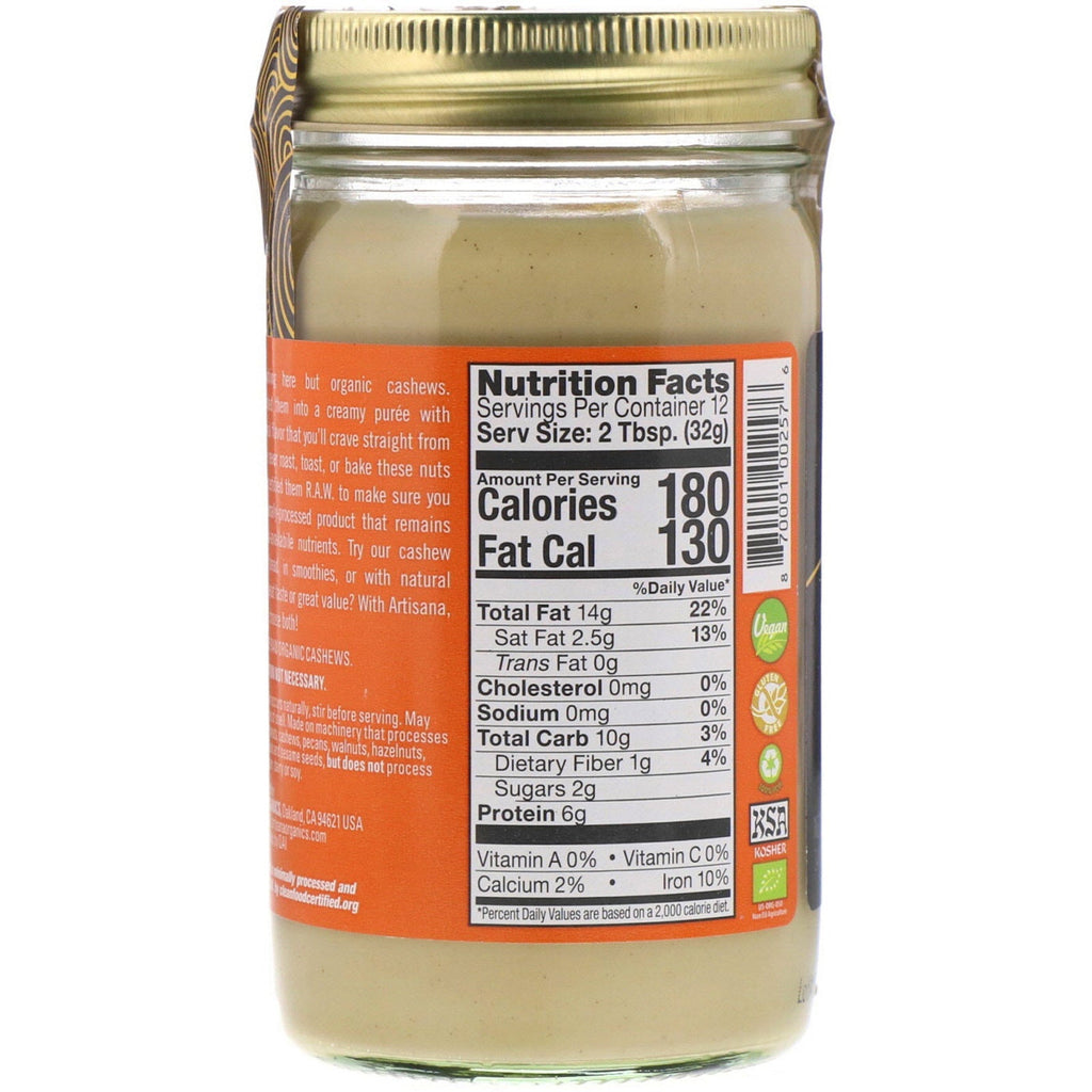 Artisana, s, Cashew Butter, 14 oz (397 g)