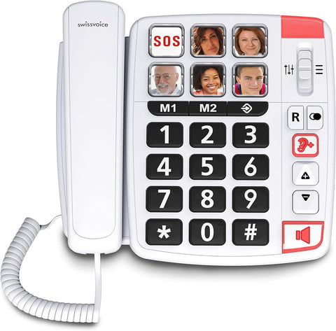 Swiss Voice Telephone | Amplified Ring: +85dB | Mic: +30dB