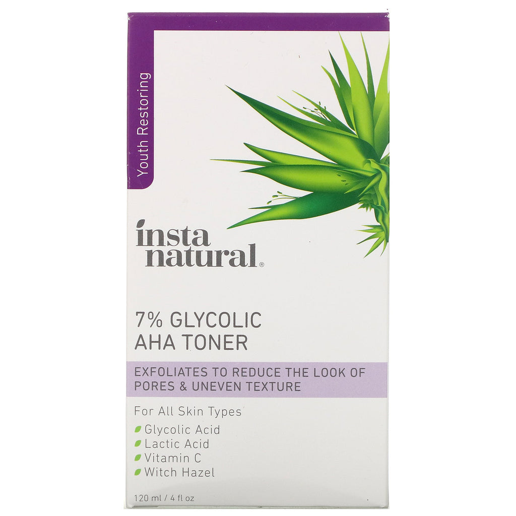 InstaNatural, 7% Glycolic AHA Toner, 4 fl oz (120 ml)