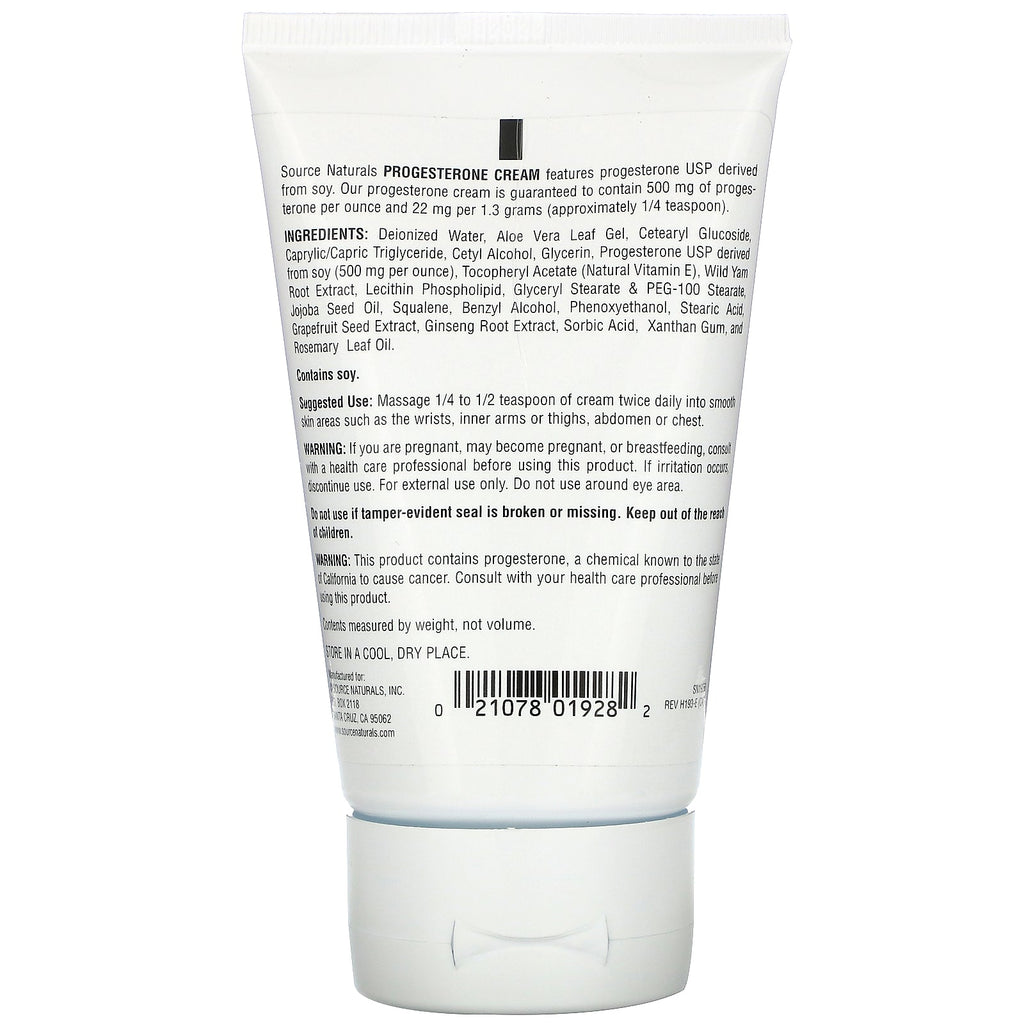 Source Naturals, Progesterone Cream, 4 oz (113.4 g)