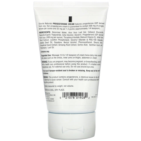 Source Naturals, Progesterone Cream, 4 oz (113.4 g)