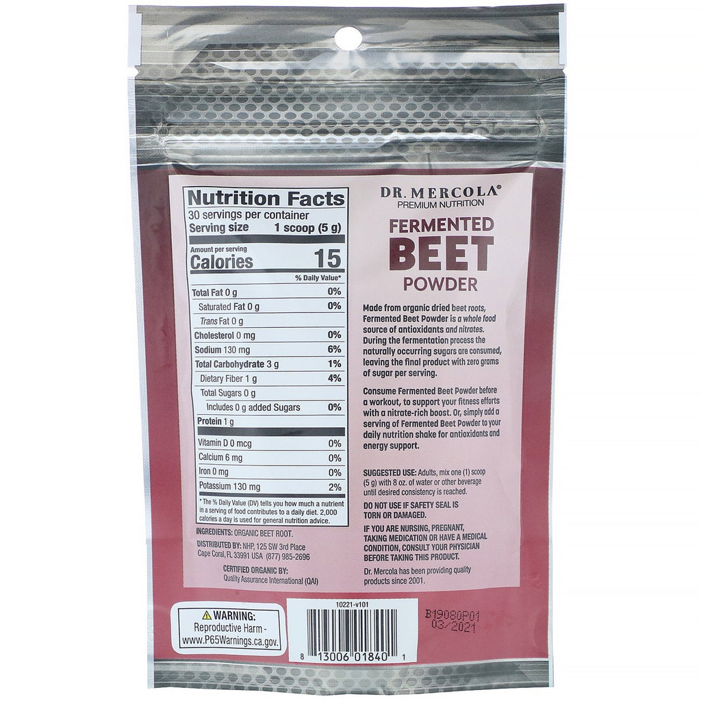 Dr. Mercola, Fermented Beet Powder, 5.29 oz (150 g)