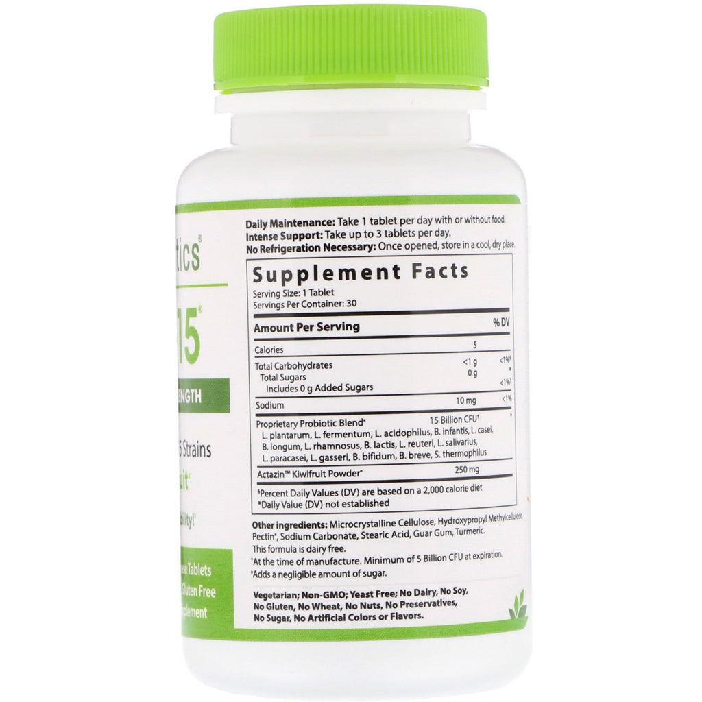 Hyperbiotics, PRO-15, Advanced Strength with Kiwifruit, 15 Billion CFU, 30 Patented Time-Release Tablets