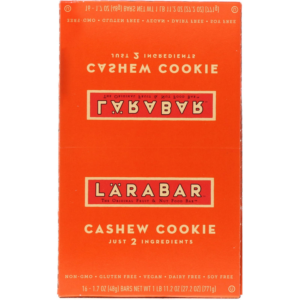 Larabar, The Original Fruit & Nut Food Bar, Cashew Cookie, 16 Bars, 1.7 oz (48 g) Each