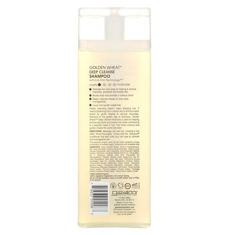 Giovanni, Golden Wheat Deep Cleanse Shampoo, 8.5 fl oz (250 ml)