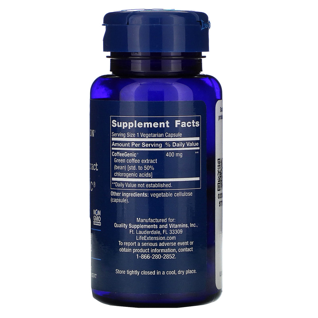 Life Extension, CoffeeGenic, Green Coffee Extract, 400 mg, 90 Vegetarian Capsules