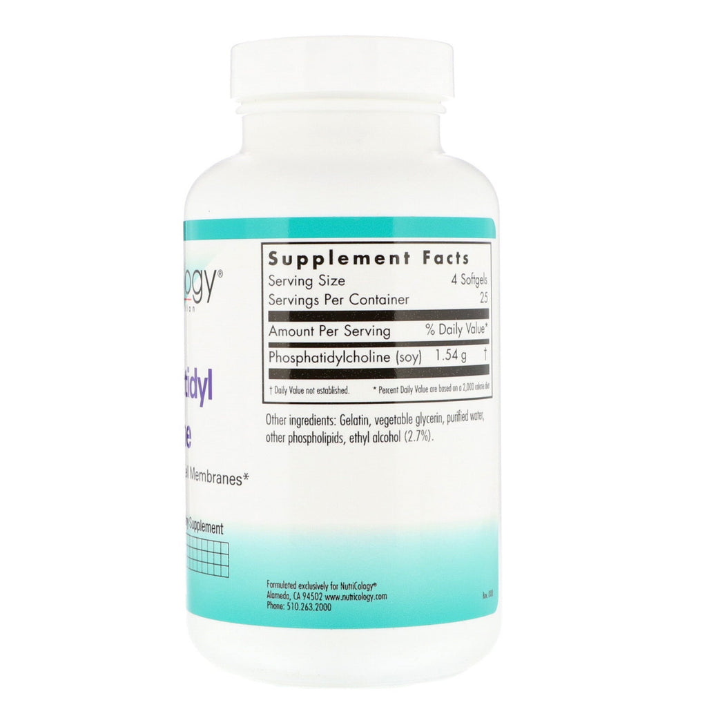 Nutricology, Phosphatidyl Cholin, 100 Softgels