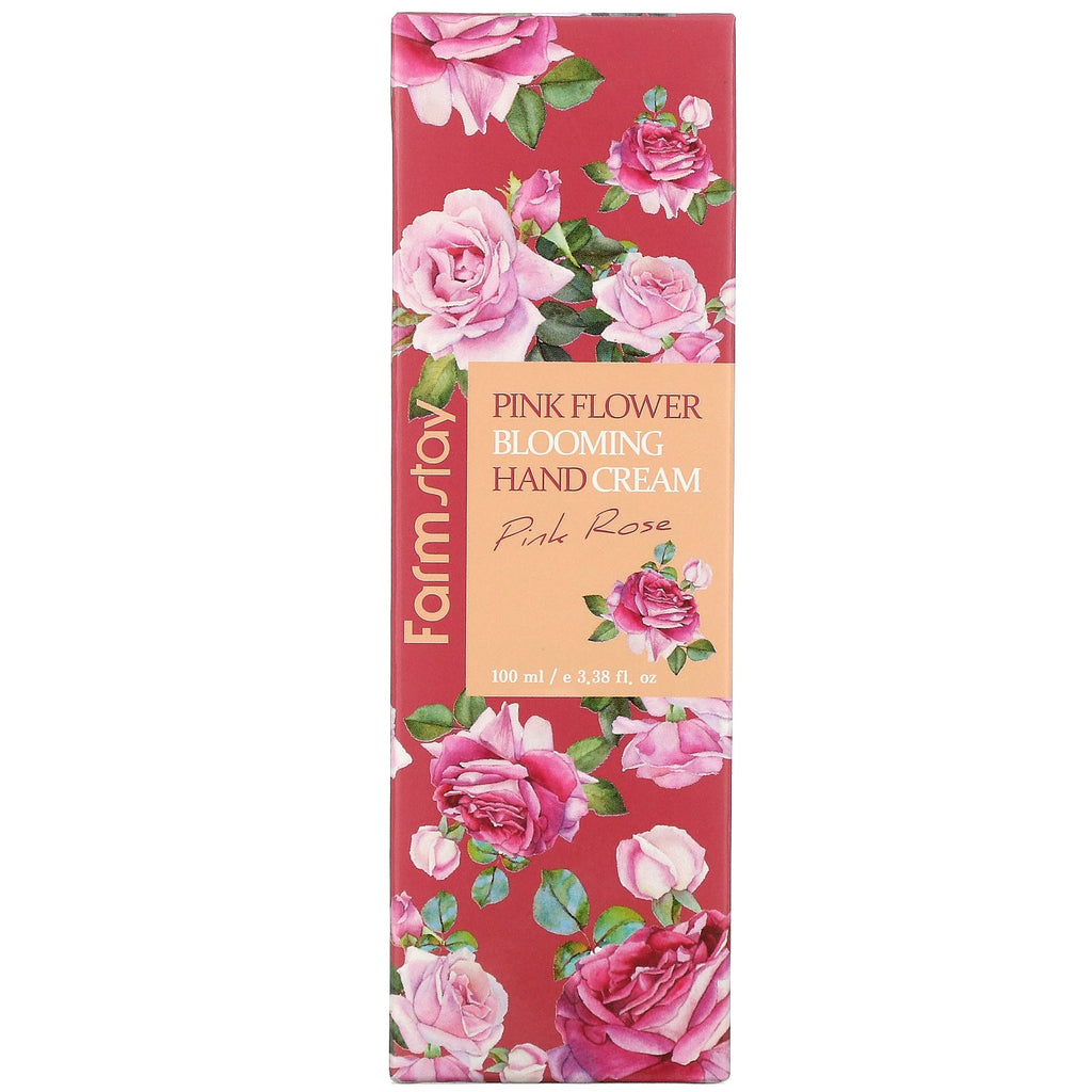 Farmstay, Pink Flower Blooming Hand Cream, Pink Rose, 3.38 fl oz (100 ml)