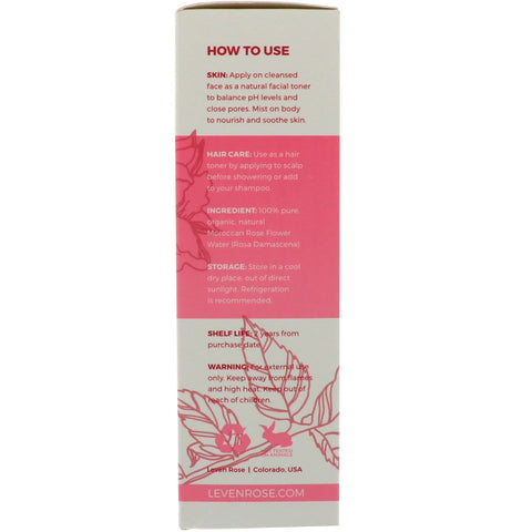 Leven Rose, 100% Pure &  Rose Water , 4 fl oz (118 ml)