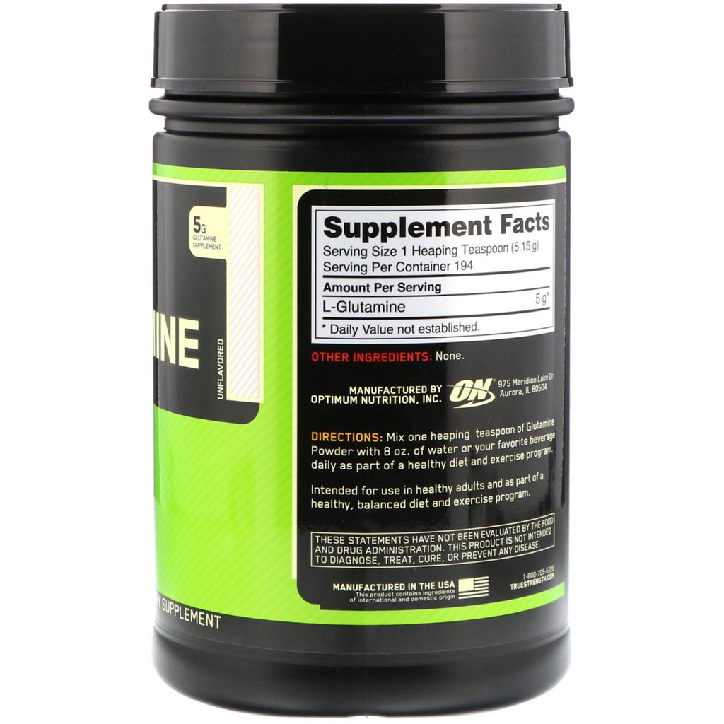 Optimum Nutrition, Glutamine Powder, Unflavored, 2.2 lbs (1 kg)