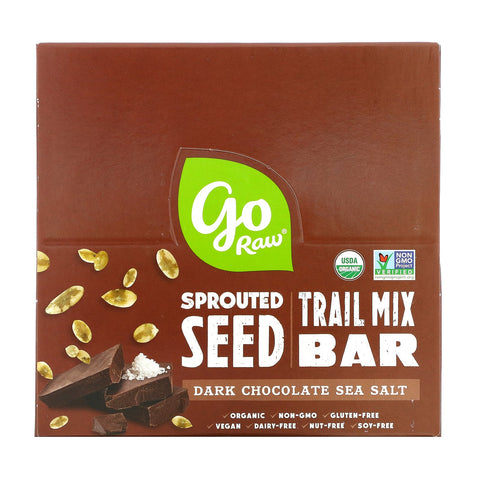 Go Raw, Sprouted Seed Trail Mix Bar, Dark Chocolate Sea Salt, 12 Bars, 1.2 oz (34 g) Each